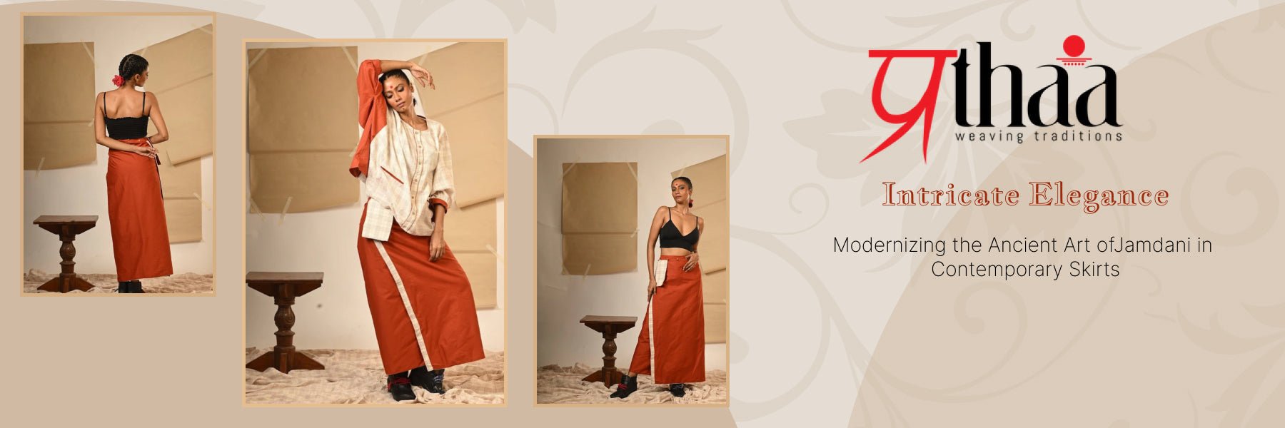 Intricate Elegance: Modernizing the Ancient Art of Jamdani in Contemporary Skirts - Prathaa-weaving traditions