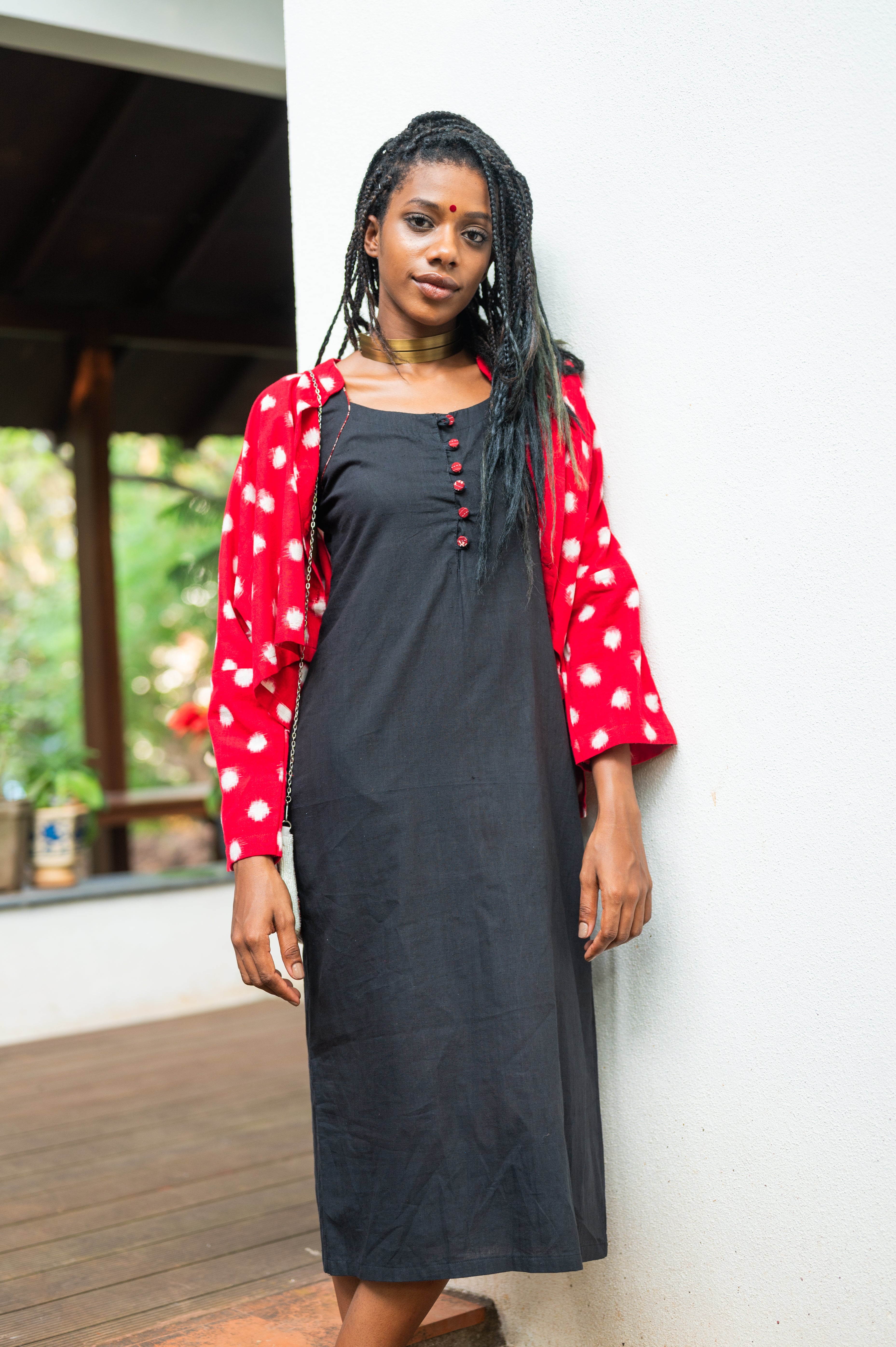 Black Cotton Dress - Prathaa - weaving traditions