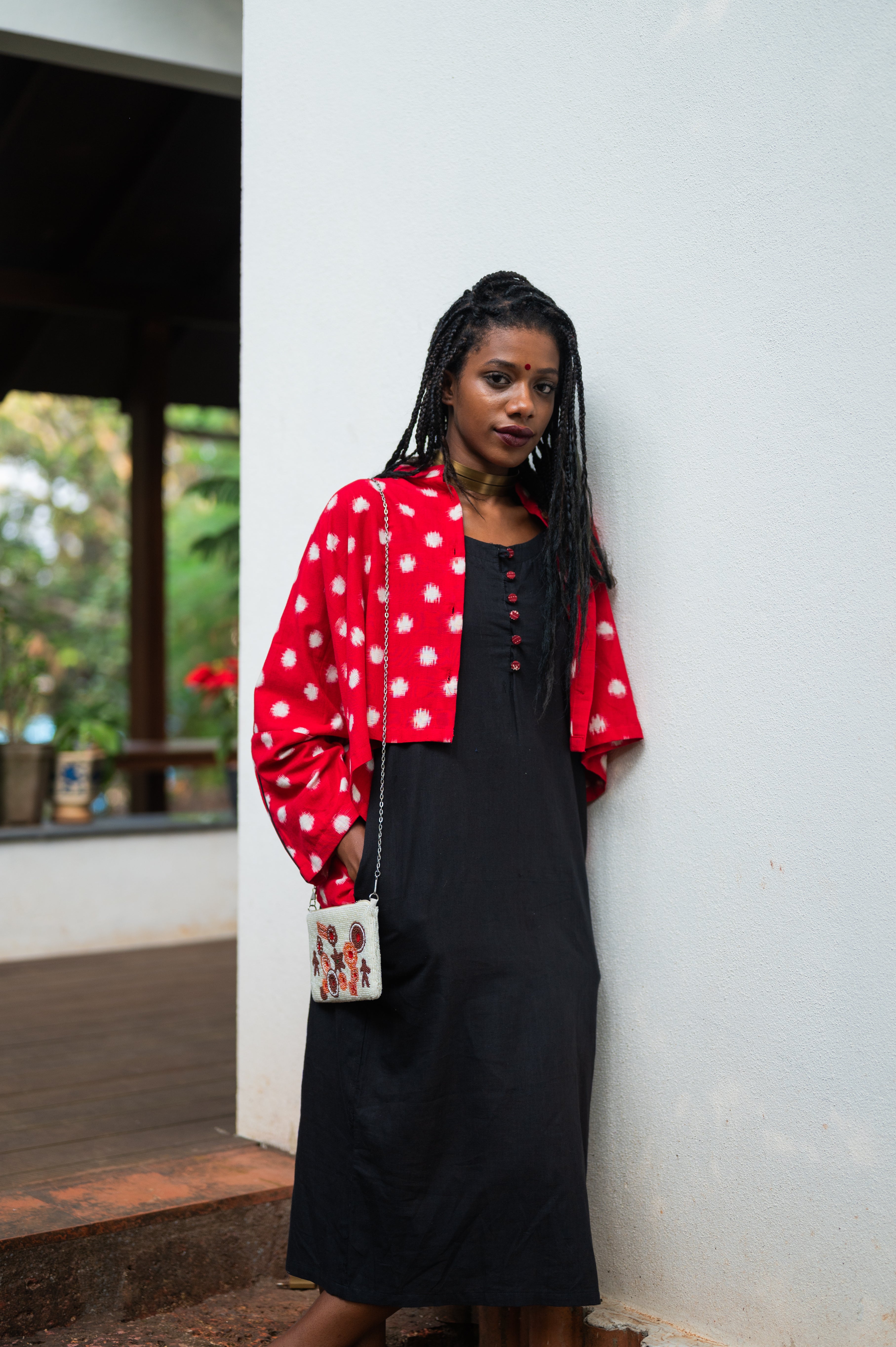 Black Cotton Dress - Prathaa - weaving traditions