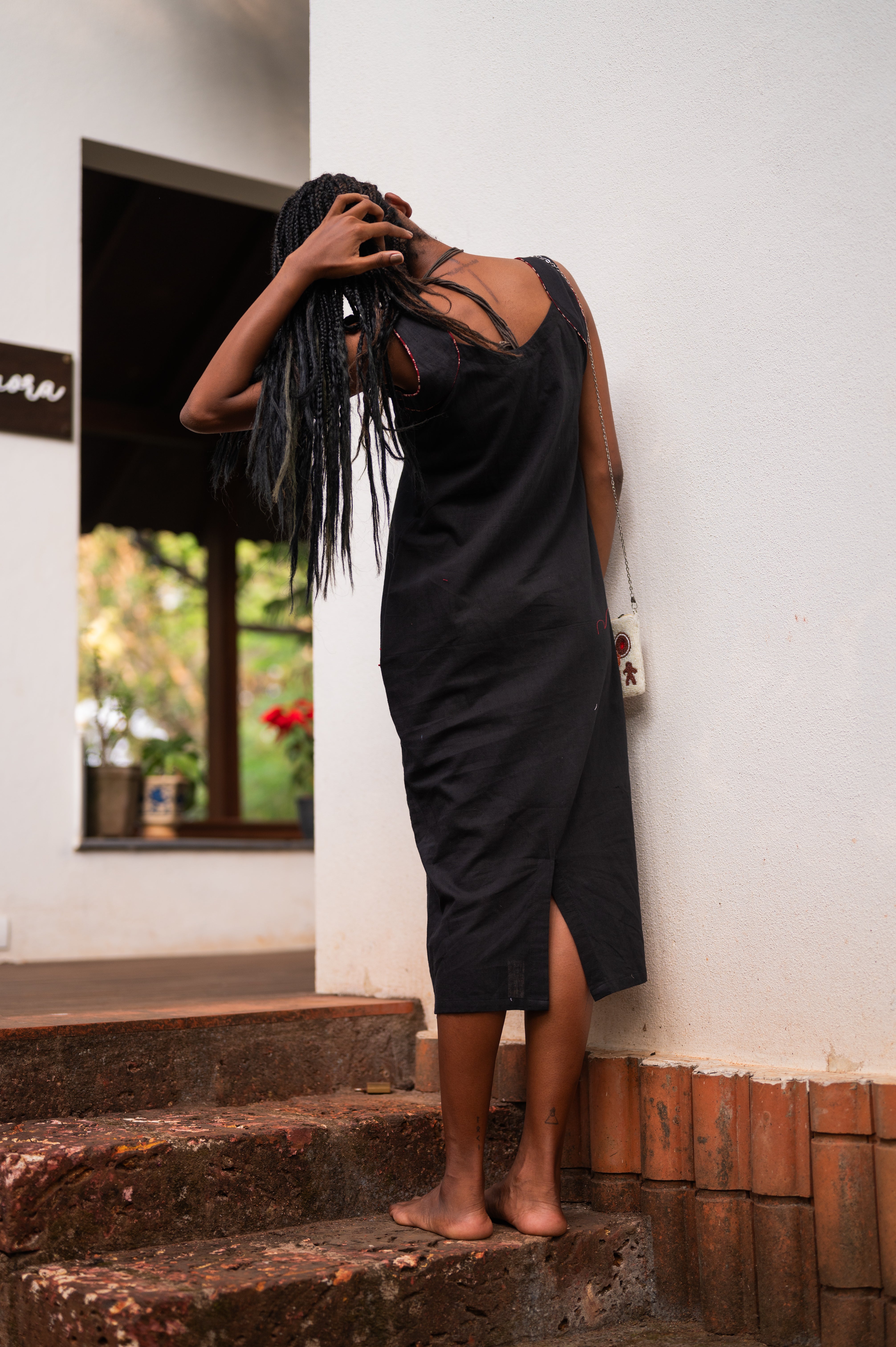 Black Cotton Dress - Prathaa - weaving traditions