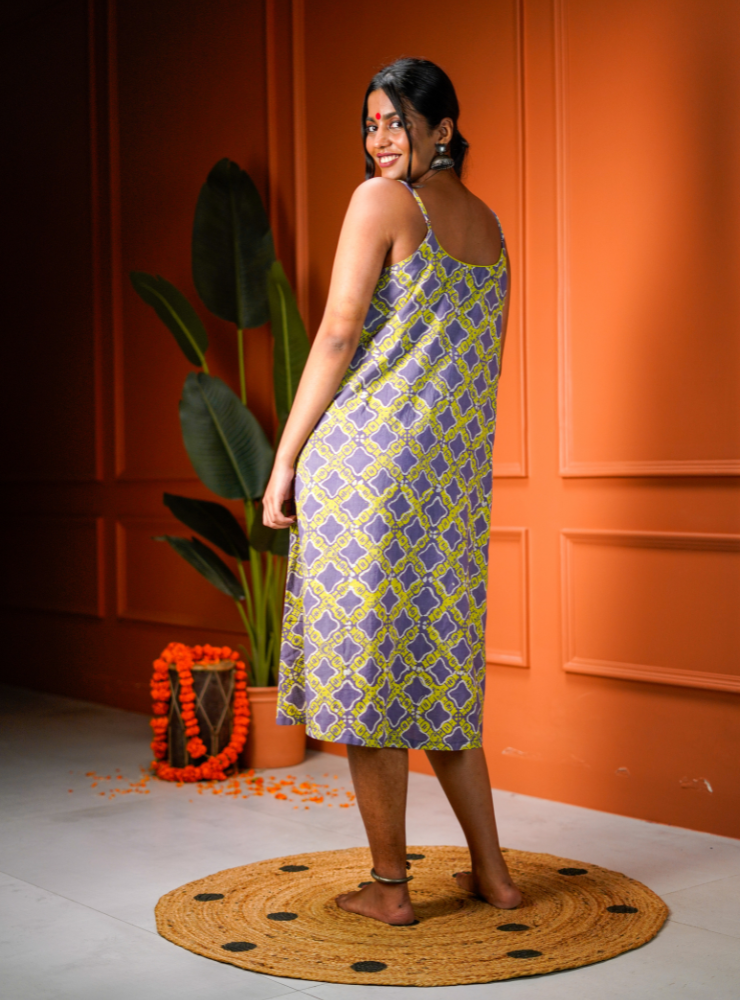 Batik Printed Spagetti Dress