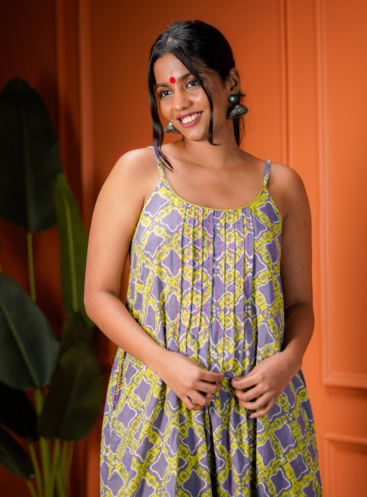Batik Printed Spagetti Dress