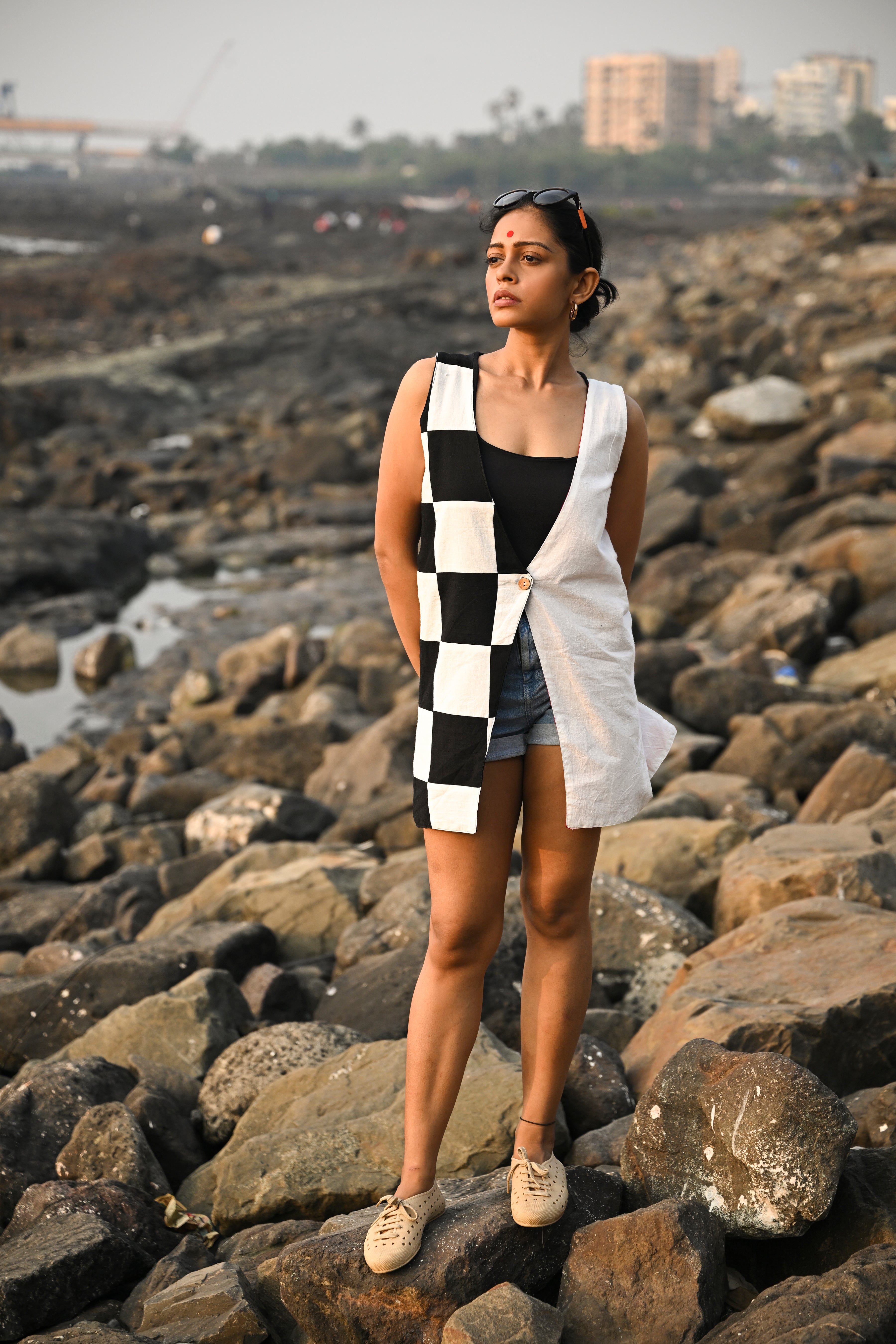 4 - Way V Neck jacket - Prathaa - weaving traditions