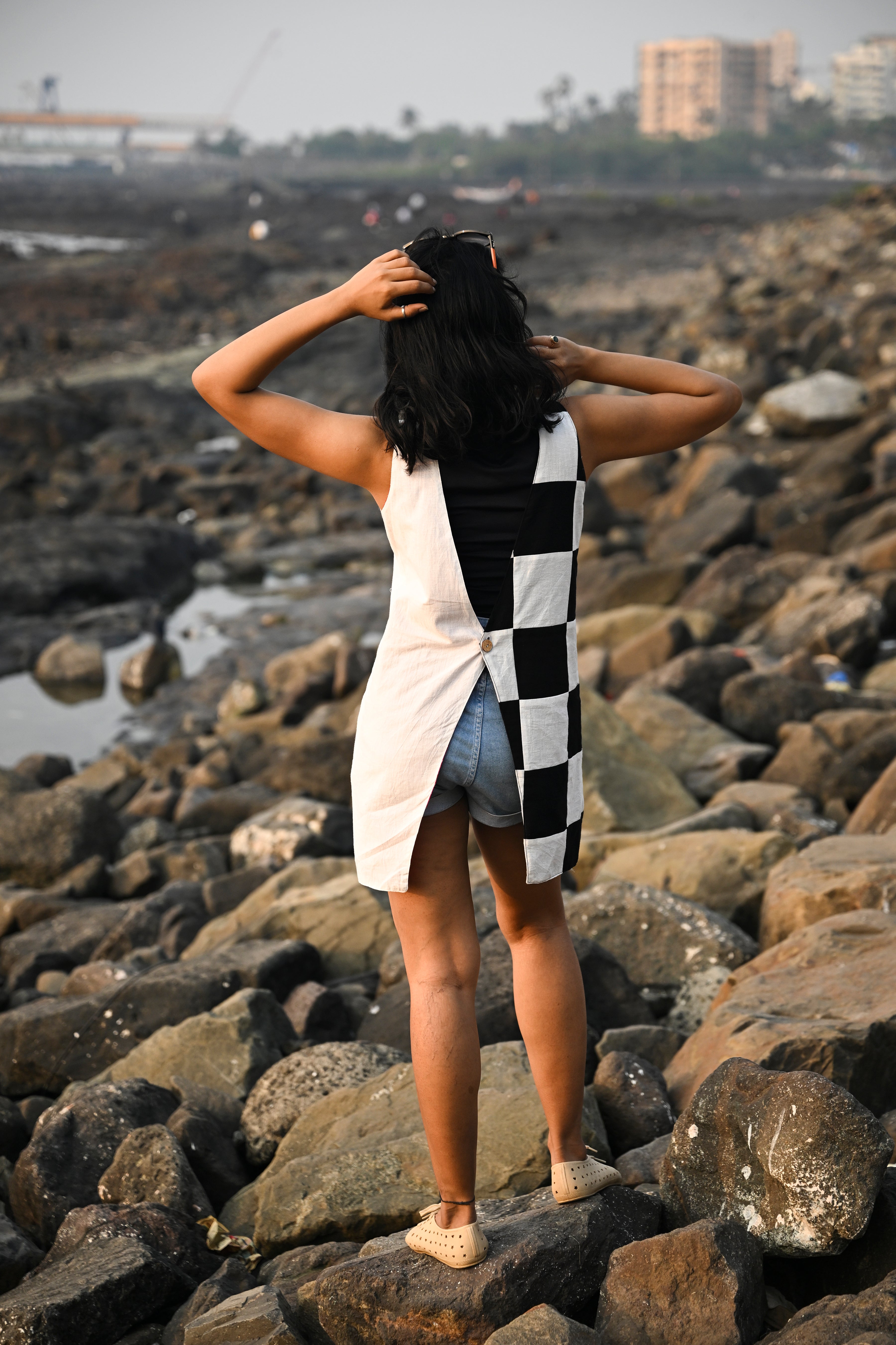 4 - Way V Neck jacket - Prathaa - weaving traditions
