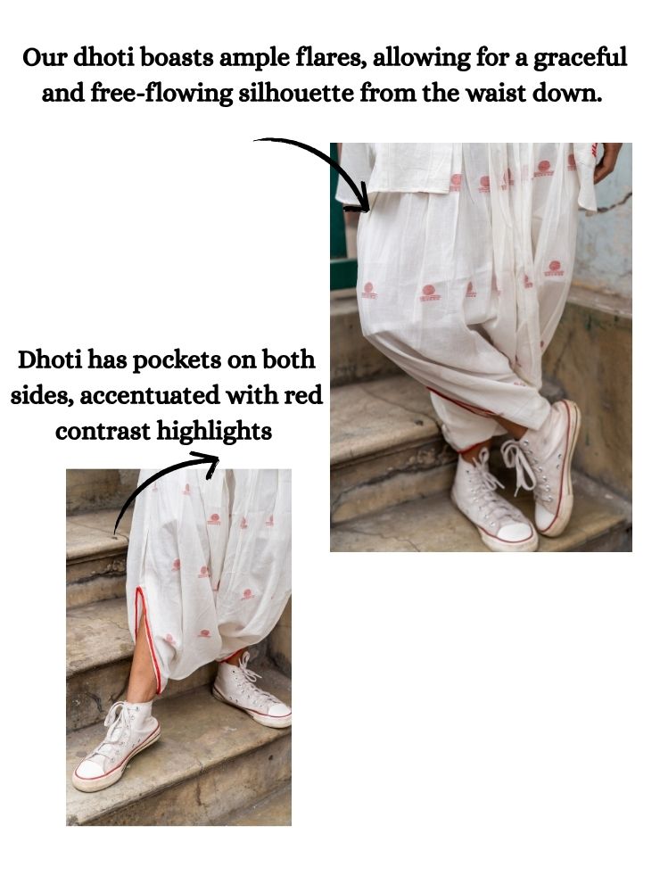 Jamdani Dhoti - Shvet