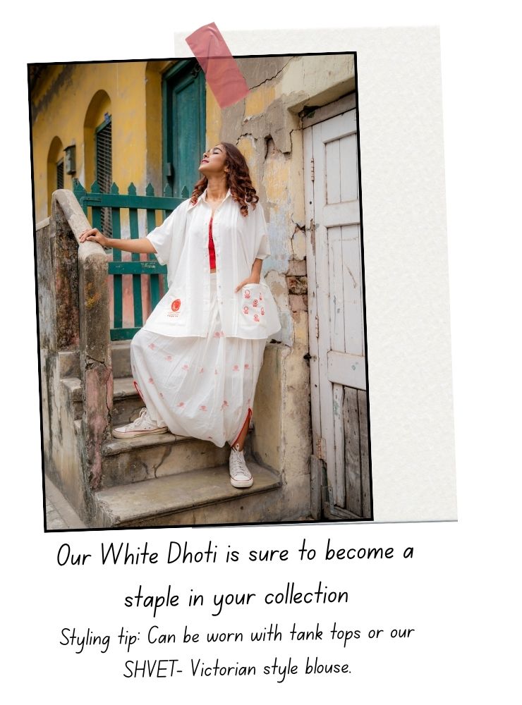 Jamdani Dhoti - Shvet