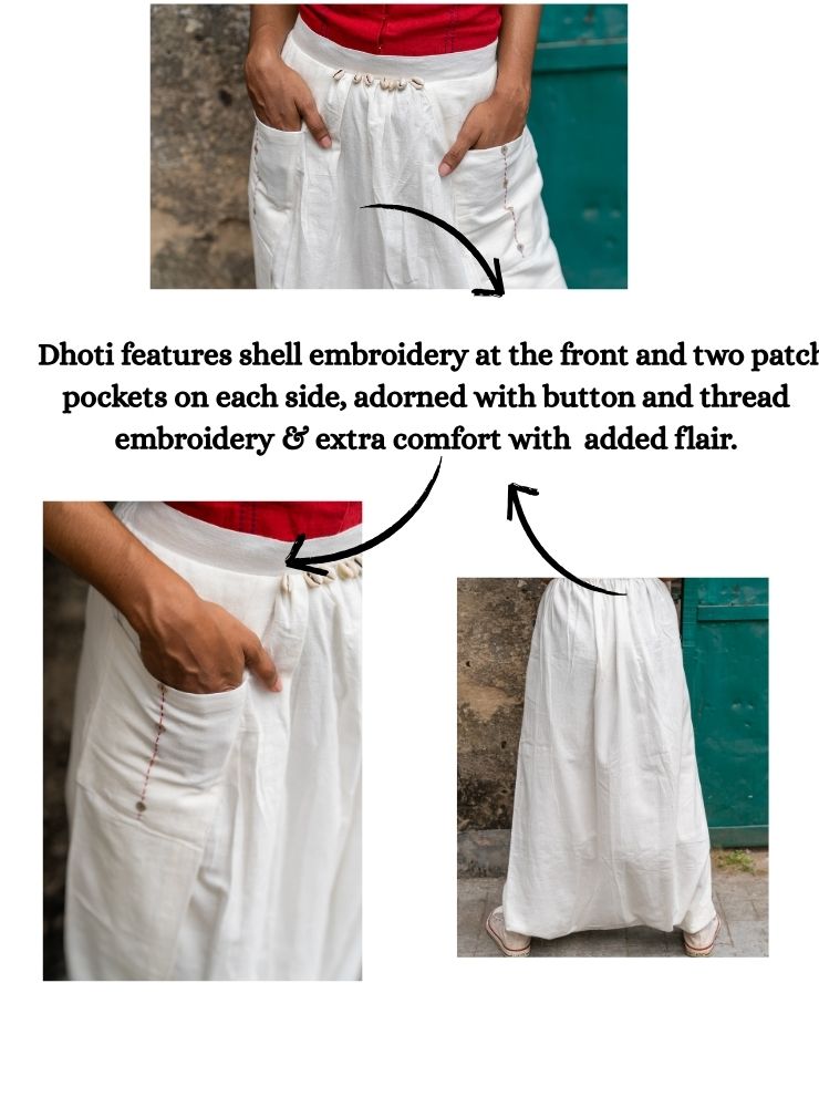 Cotton Mul Dhoti - Shvet