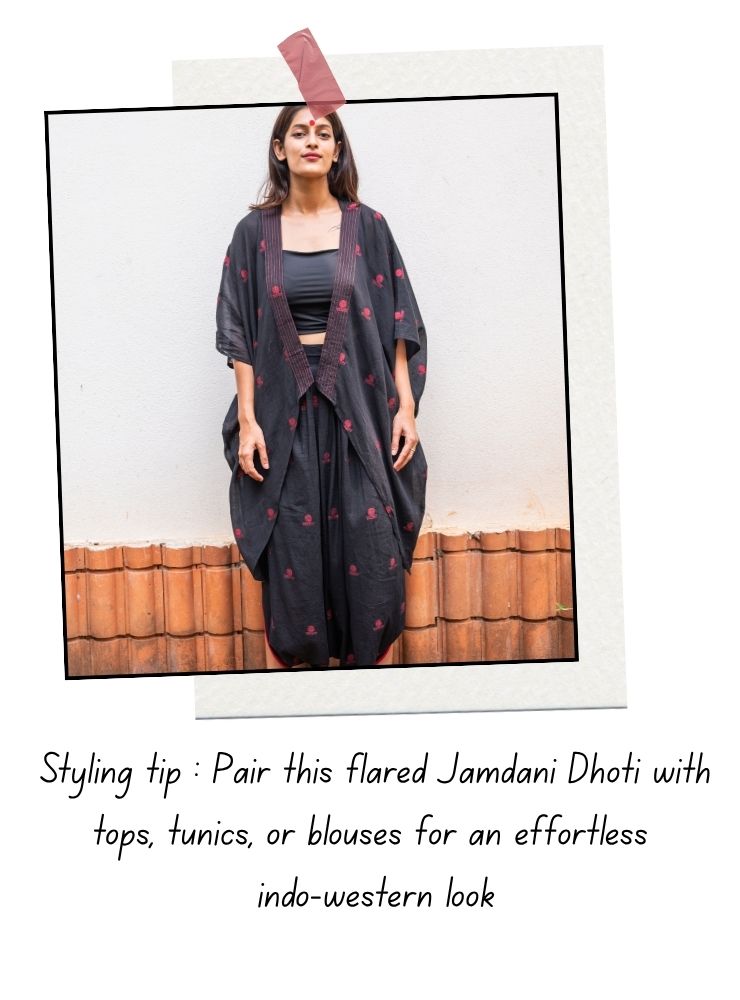 AASTEY : Black Jamdani Dhoti