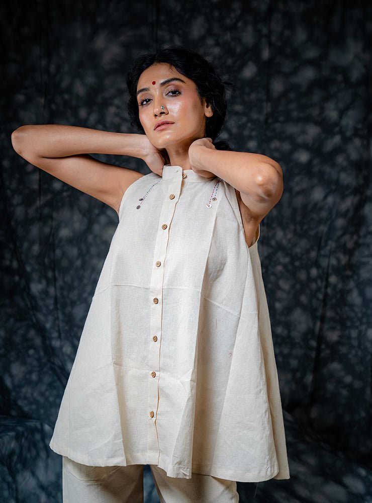 Beige Handloom Rozaana Co-ord Set