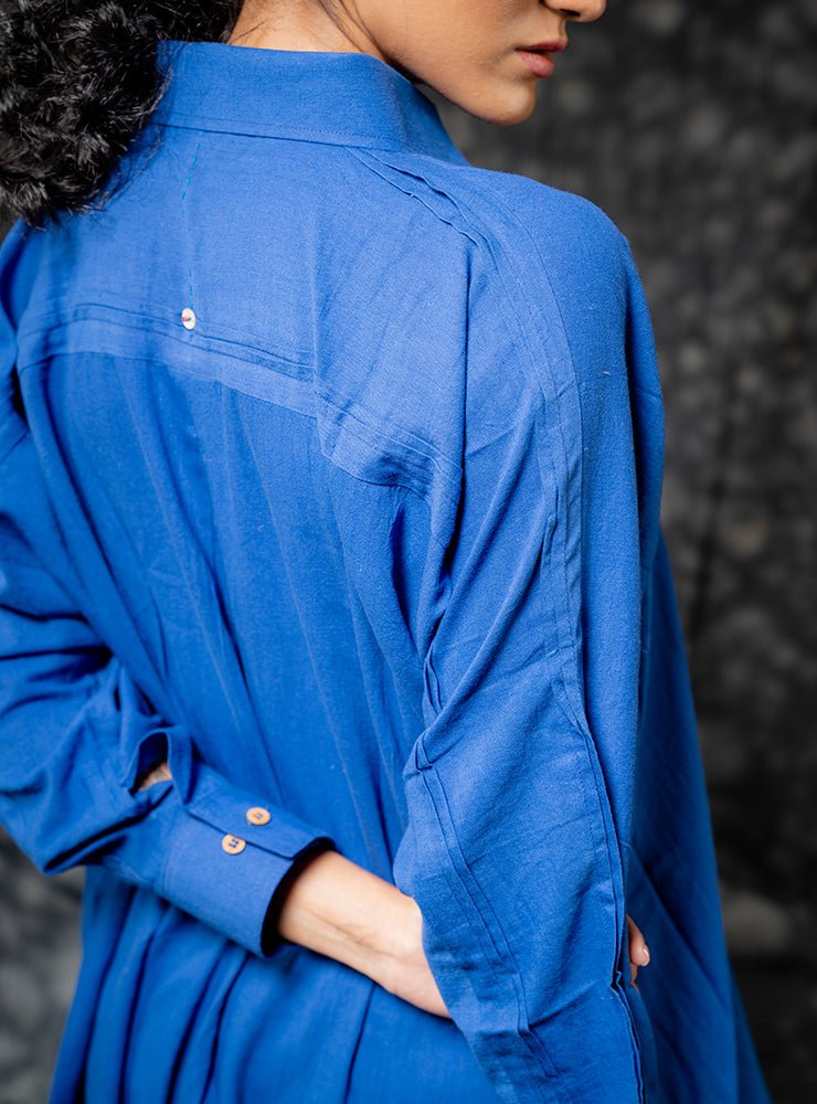 Indigo Shirt Dress Full Length - ROZAANA