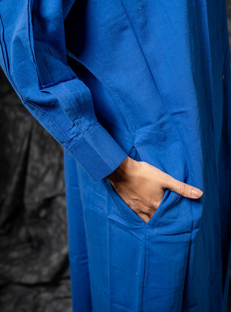 Indigo Shirt Dress Full Length - ROZAANA