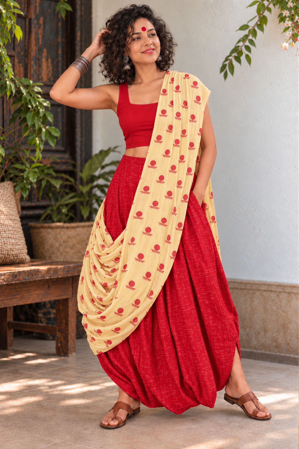 BINDI BLOSSOM DHOTI SAREE