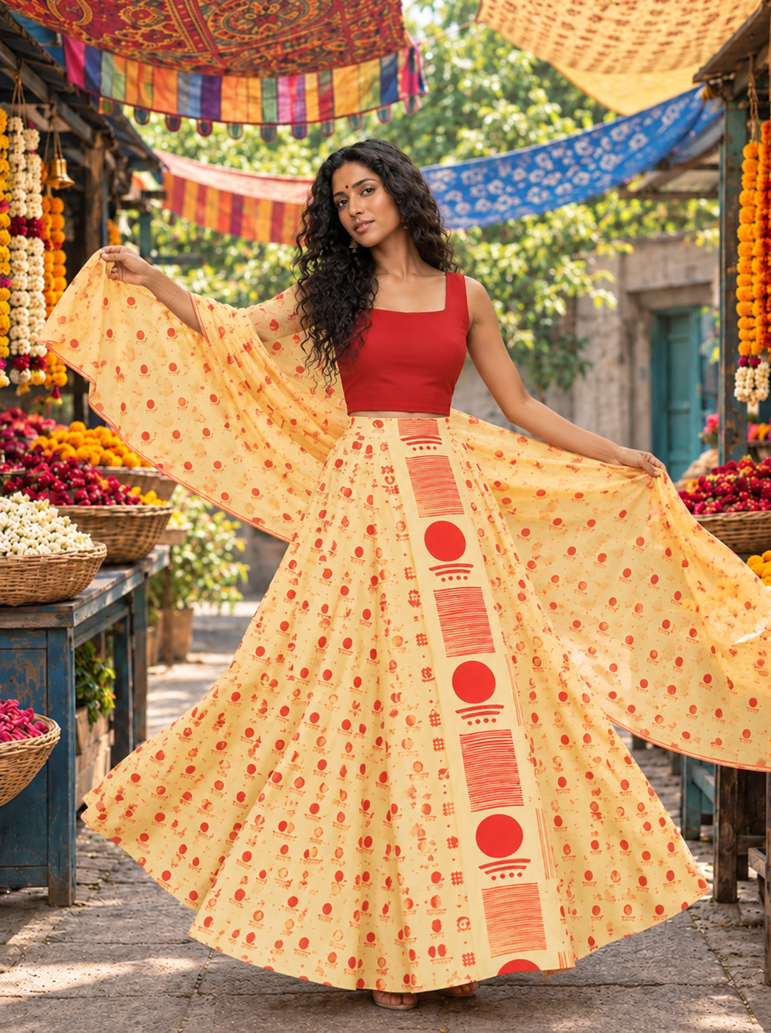 BINDI BLOOM SKIRT & Dupatta SET
