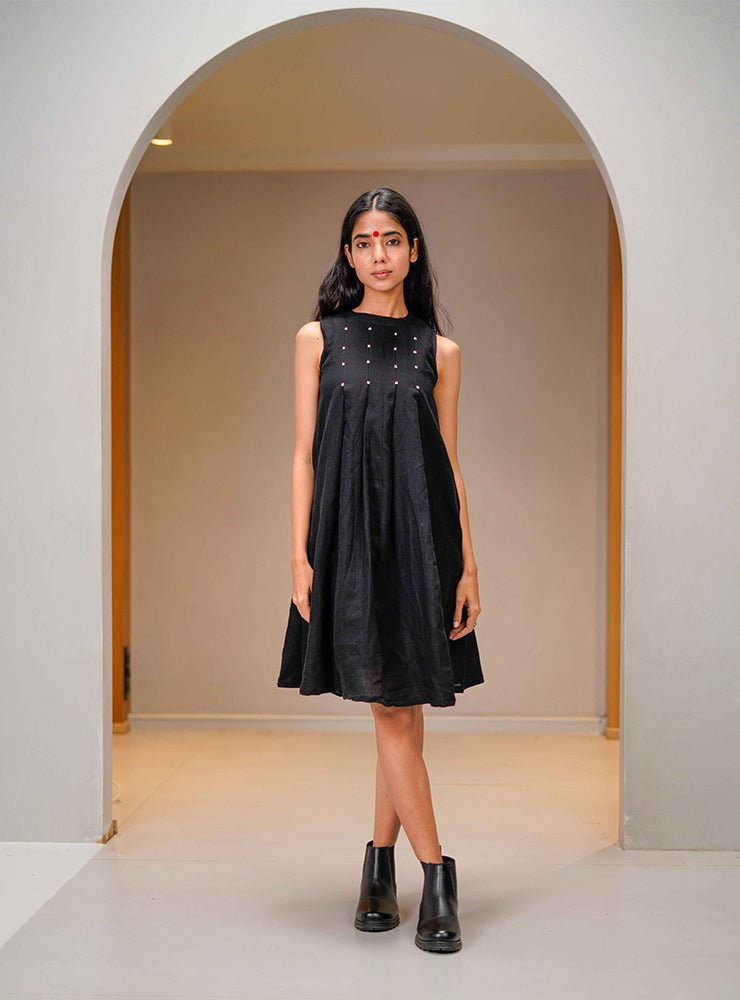Arya Dress Black Sustainable Indo-Western Wear by Prathaa