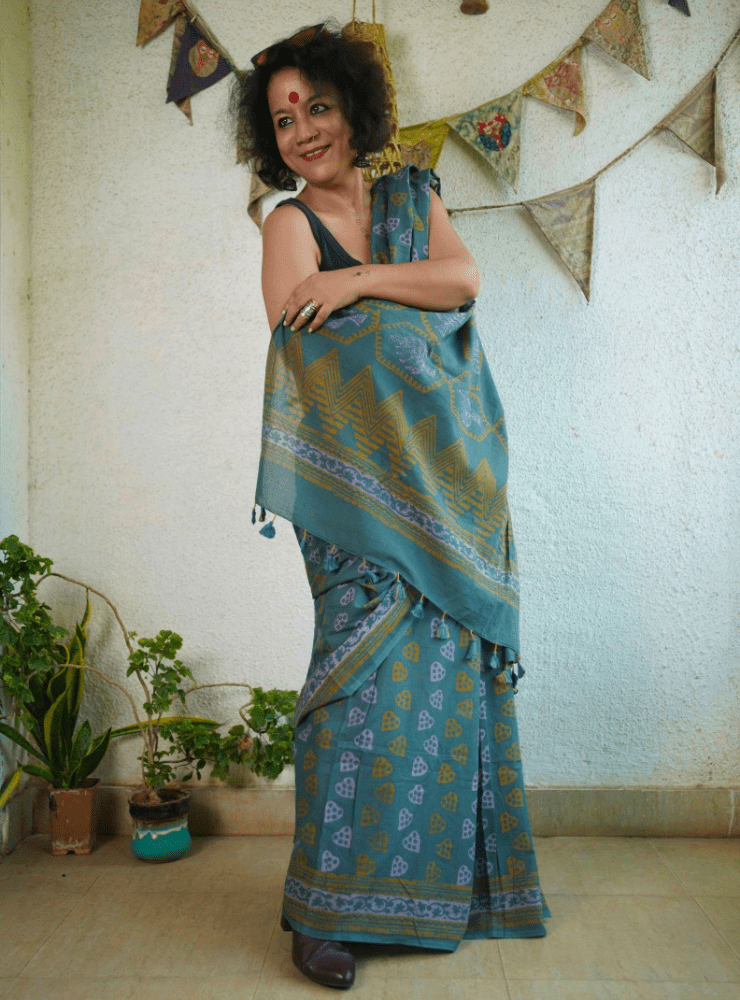 Batik Print Handloom Cotton Harini Saree - Prathaa - weaving traditions
