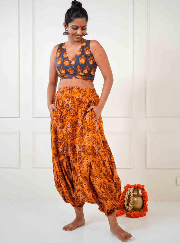 Batik Printed Harem Pants - Main Image