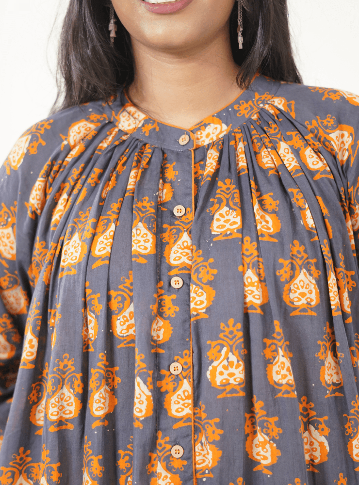 Batik Printed Long Tunic - Prathaa - weaving traditions