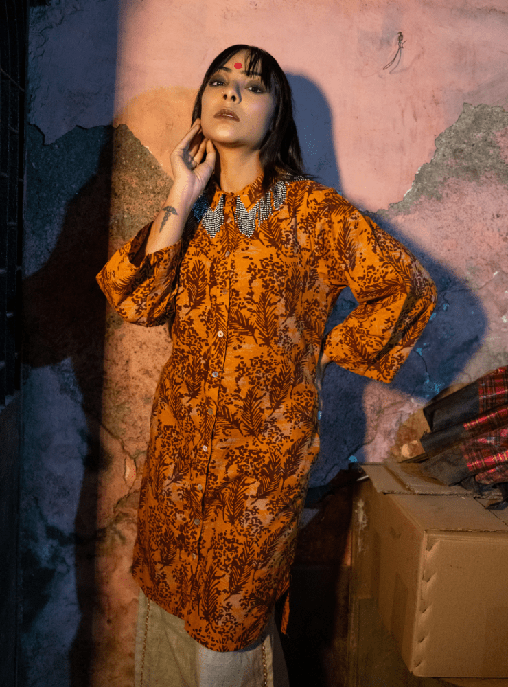 Batik Printed Shirt Tunic - Prathaa - weaving traditions