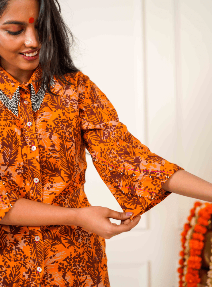Batik Printed Shirt Tunic - Prathaa - weaving traditions