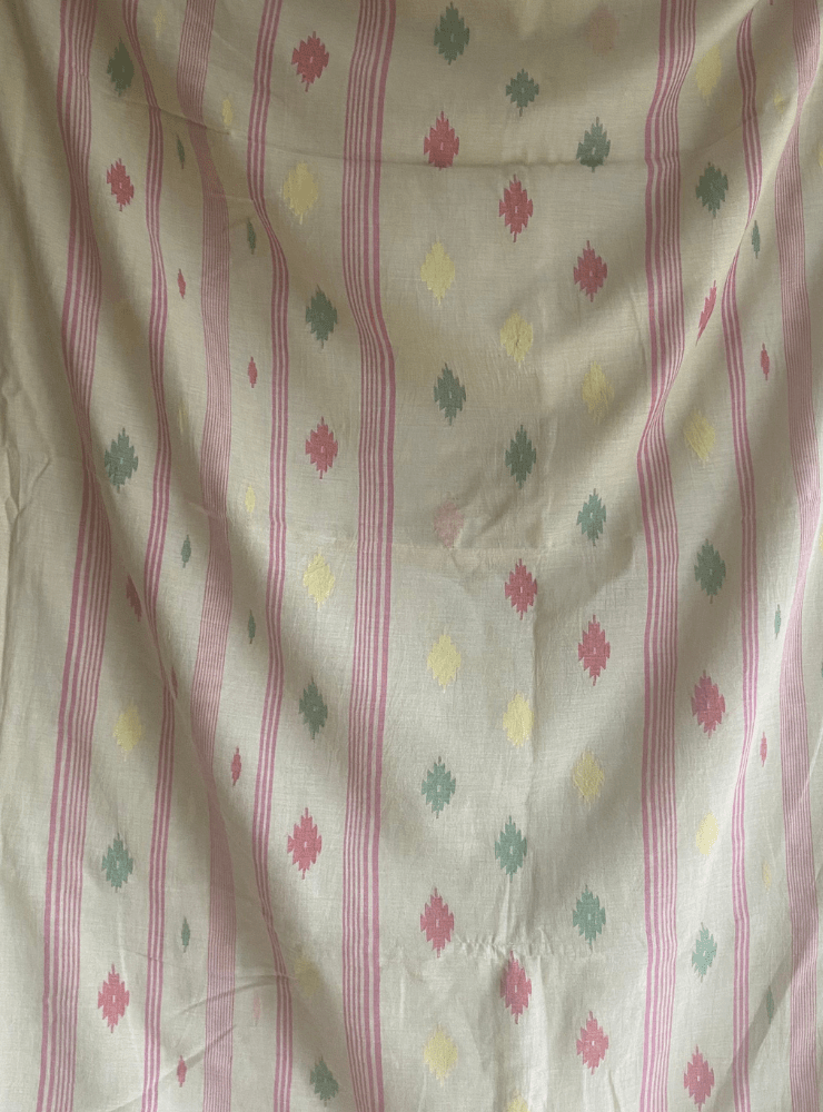 Cream Jamdani Saree - Prathaa - weaving traditions
