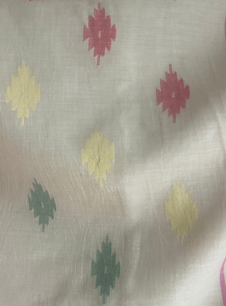 Cream Jamdani Saree - Prathaa - weaving traditions