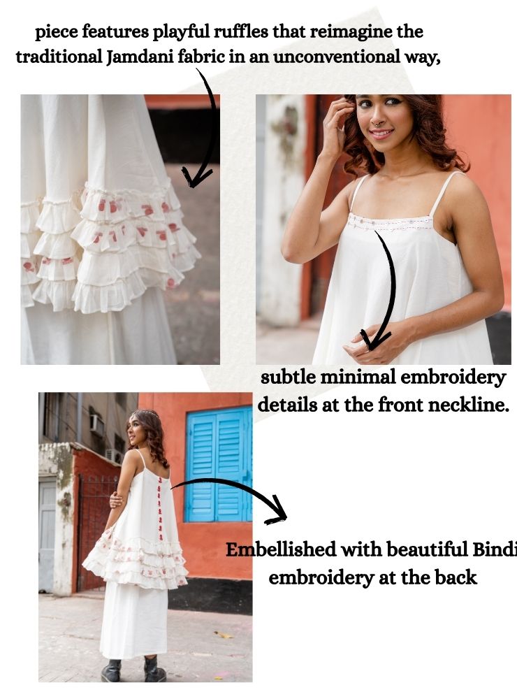 Frill Top / Dress - Shvet - Prathaa - weaving traditions