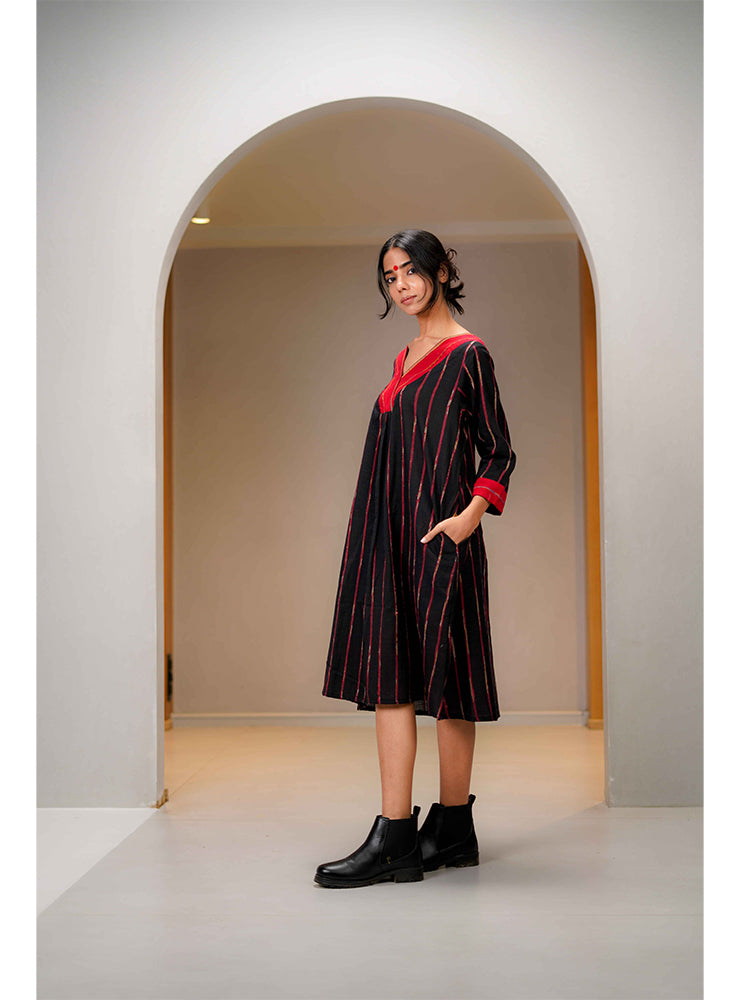 Black Khesh A-line Dress