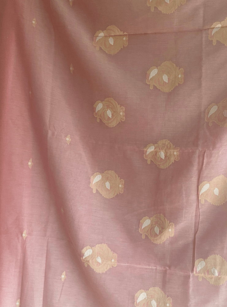 Light Pink Jamdani Saree - Prathaa - weaving traditions