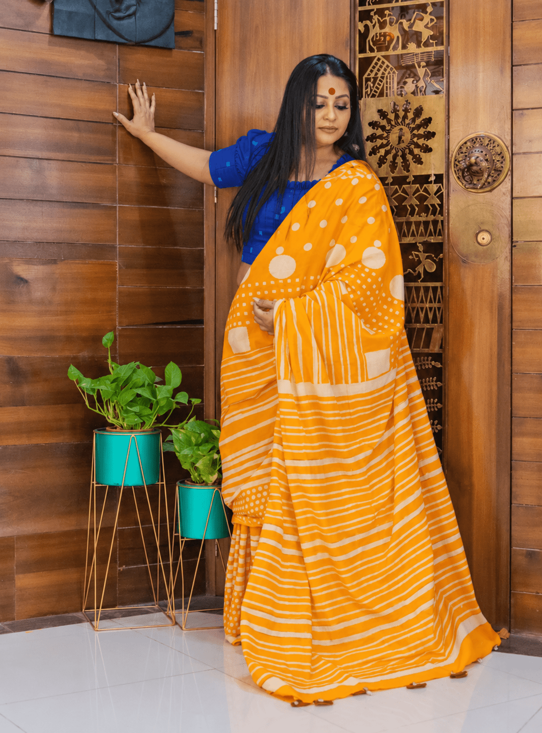 Sapphire Ruffle Blouse - Prathaa-weaving traditions