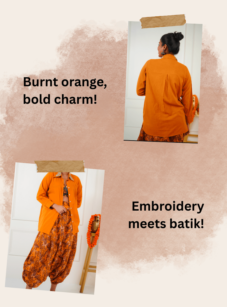 Taal Dhara Set - Shirt & Printed Harem Pant - Prathaa - weaving traditions