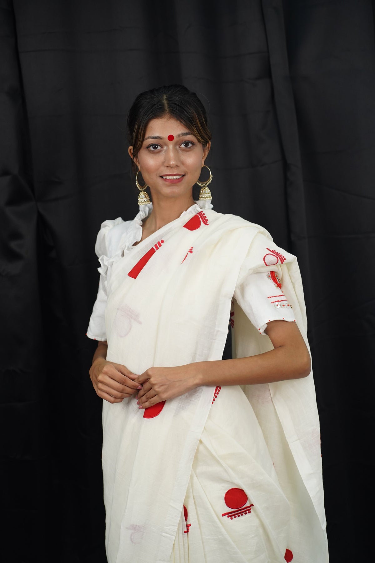 The MEGHA - BINDU Saree set - Prathaa-weaving traditions