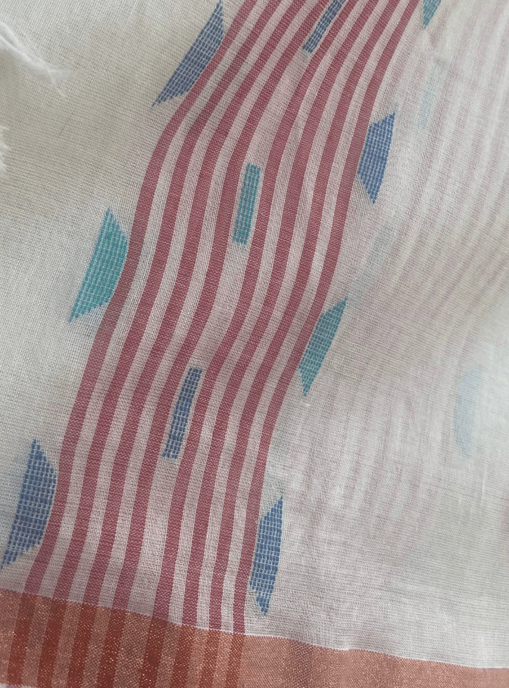 White Jamdani Saree - Prathaa - weaving traditions