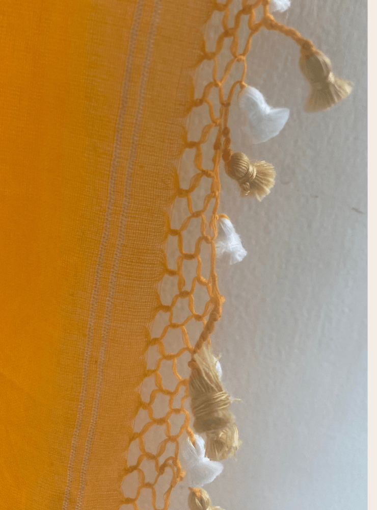 Yellow Jamdani Saree - Prathaa - weaving traditions