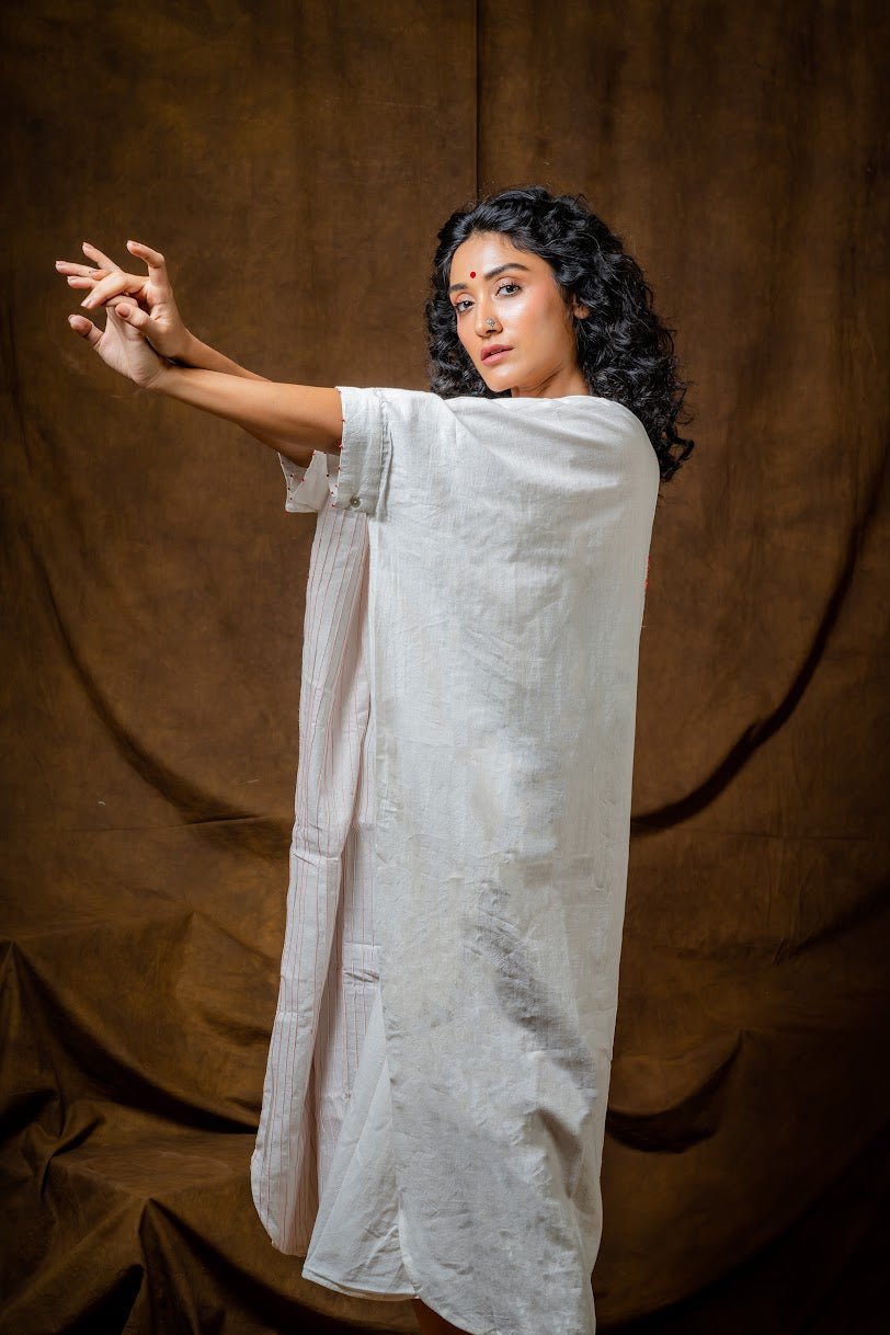 SHVET- FULL WHITE KAFTAN | Sustainable Fashion | Prathaa
