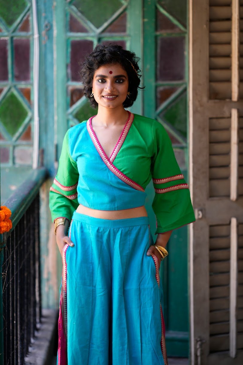 wrap around blouse for saree | Prathaa | Handloom & Sustainable Clothing