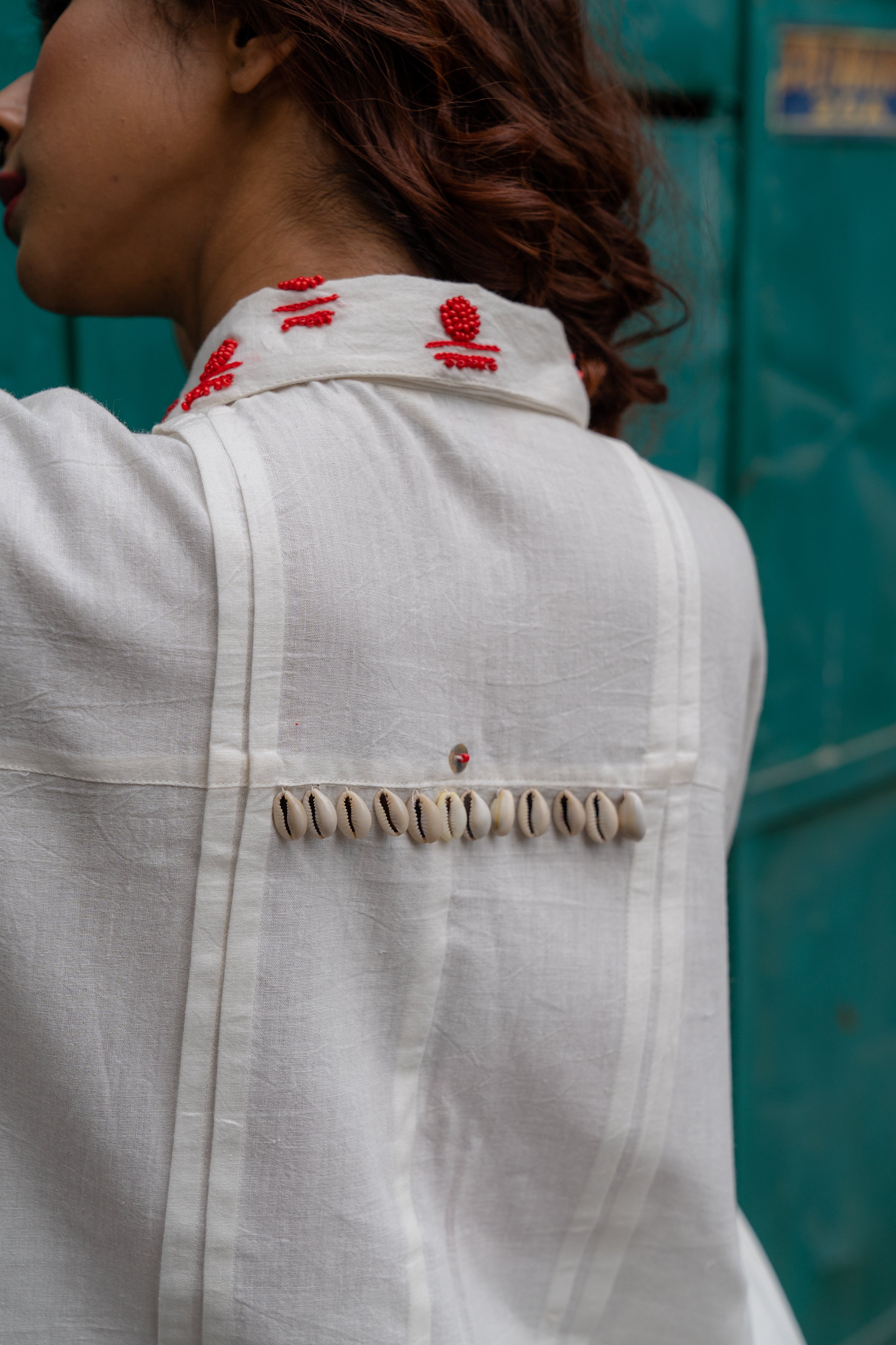 SHVET- KAFTAN JAMDANI Handloom White DHOTI SET