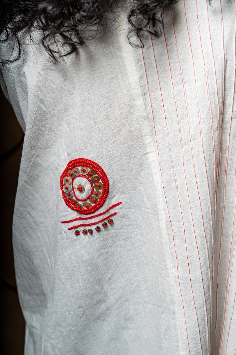 SHVET- FULL WHITE KAFTAN | Sustainable Fashion | Prathaa