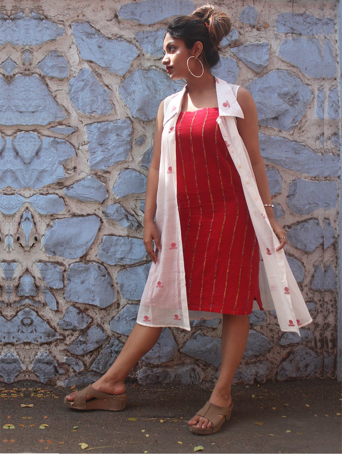 red white shirt dress Chic Red Striped Dress - T-Shirt Dress - Shift Dress