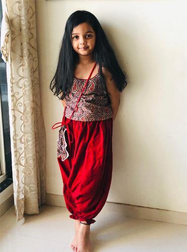 Ajrakh Kids Spaghetti Top - Prathaa - weaving traditions