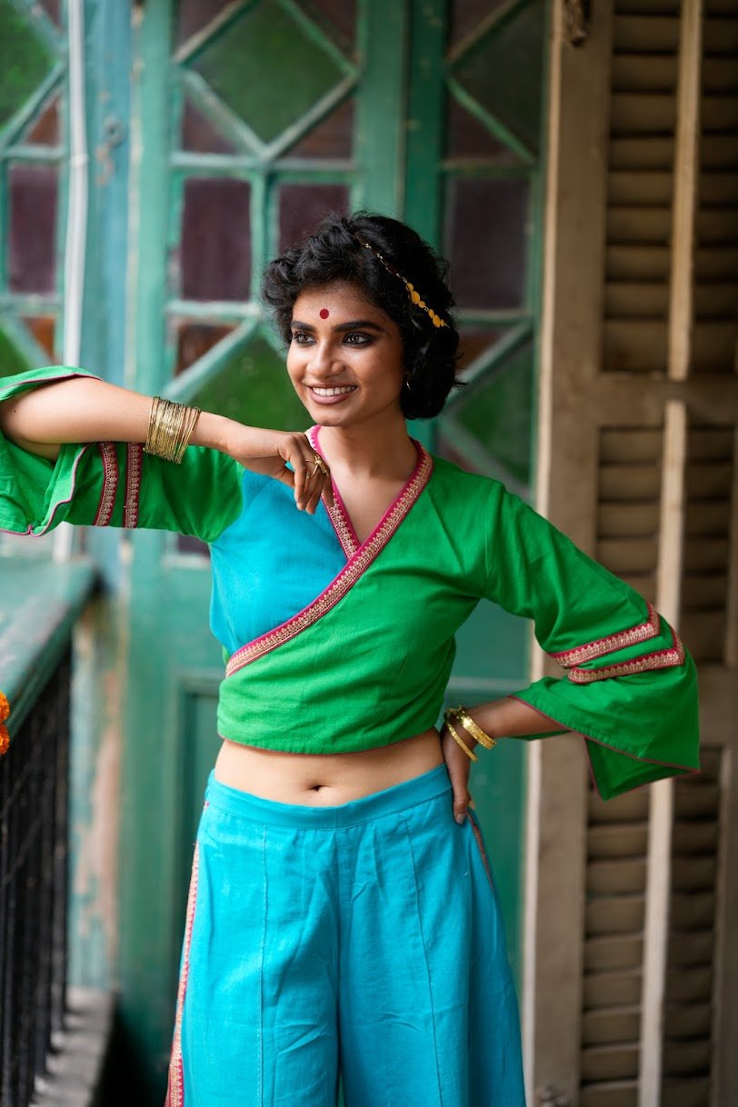 wrap around blouse for saree | Prathaa | Handloom & Sustainable Clothing
