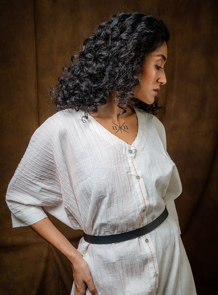 SHVET- FULL WHITE KAFTAN | Sustainable Fashion | Prathaa