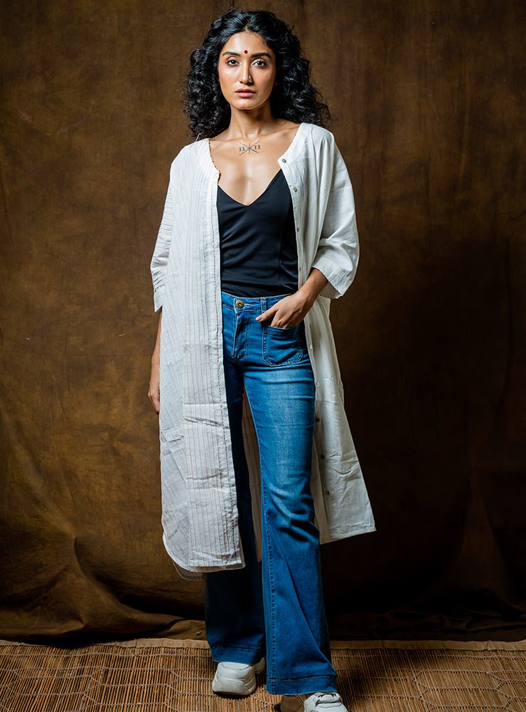 SHVET- FULL WHITE KAFTAN | Sustainable Fashion | Prathaa