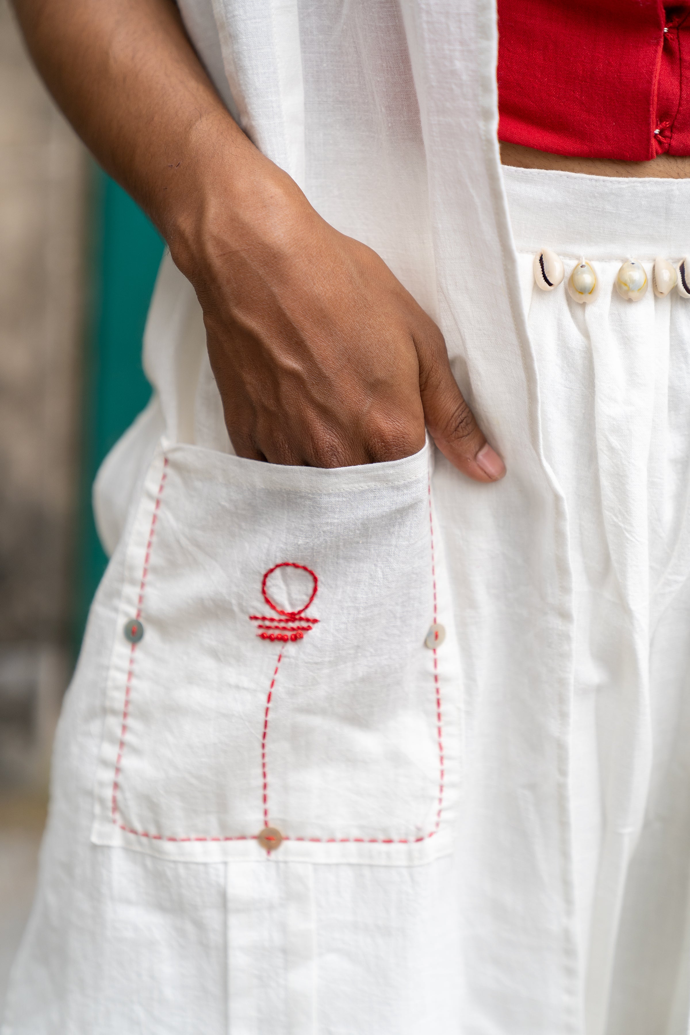 Shvet Stole - Best with Shvet White Corset & Dhoti