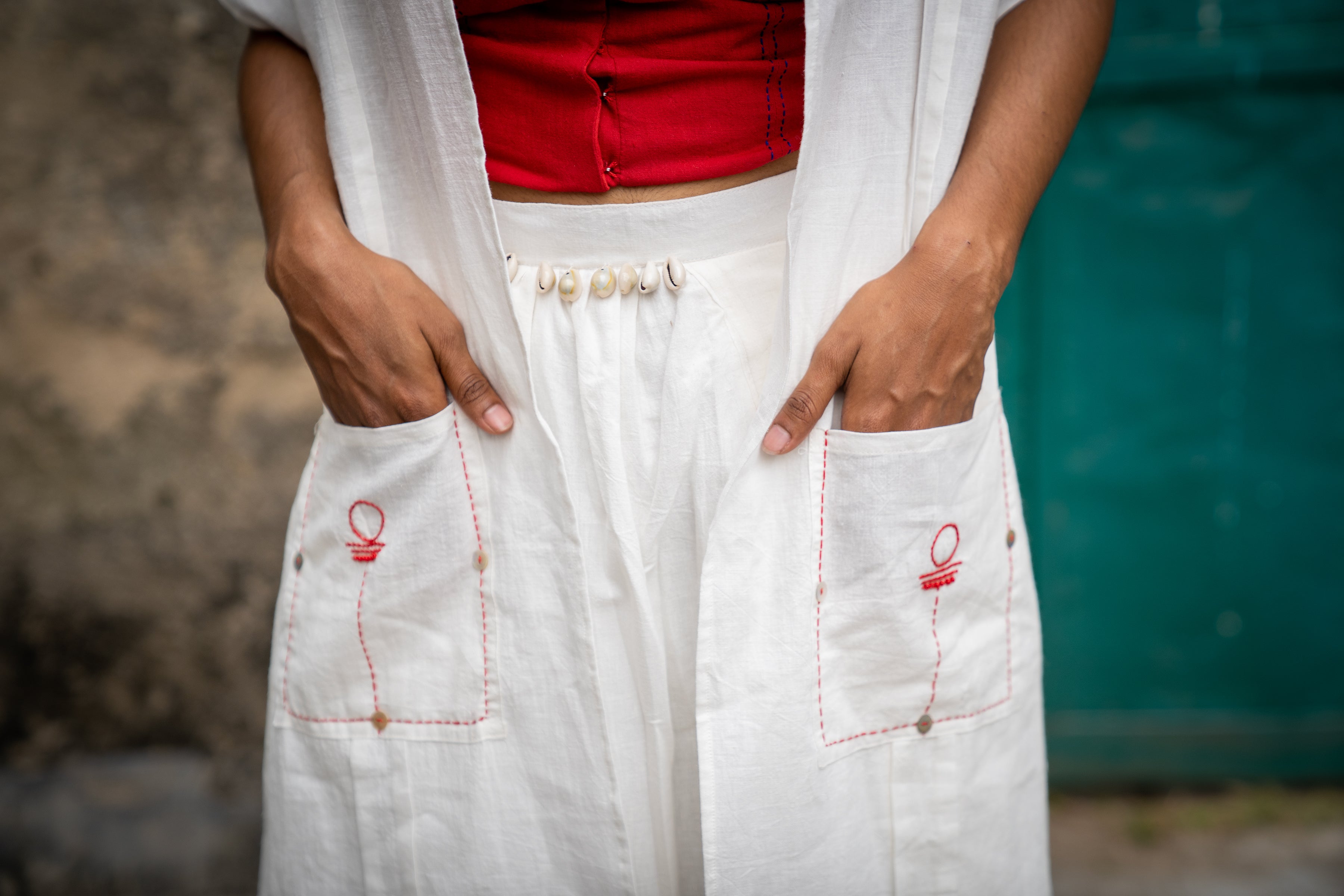 Shvet Stole - Best with Shvet White Corset & Dhoti