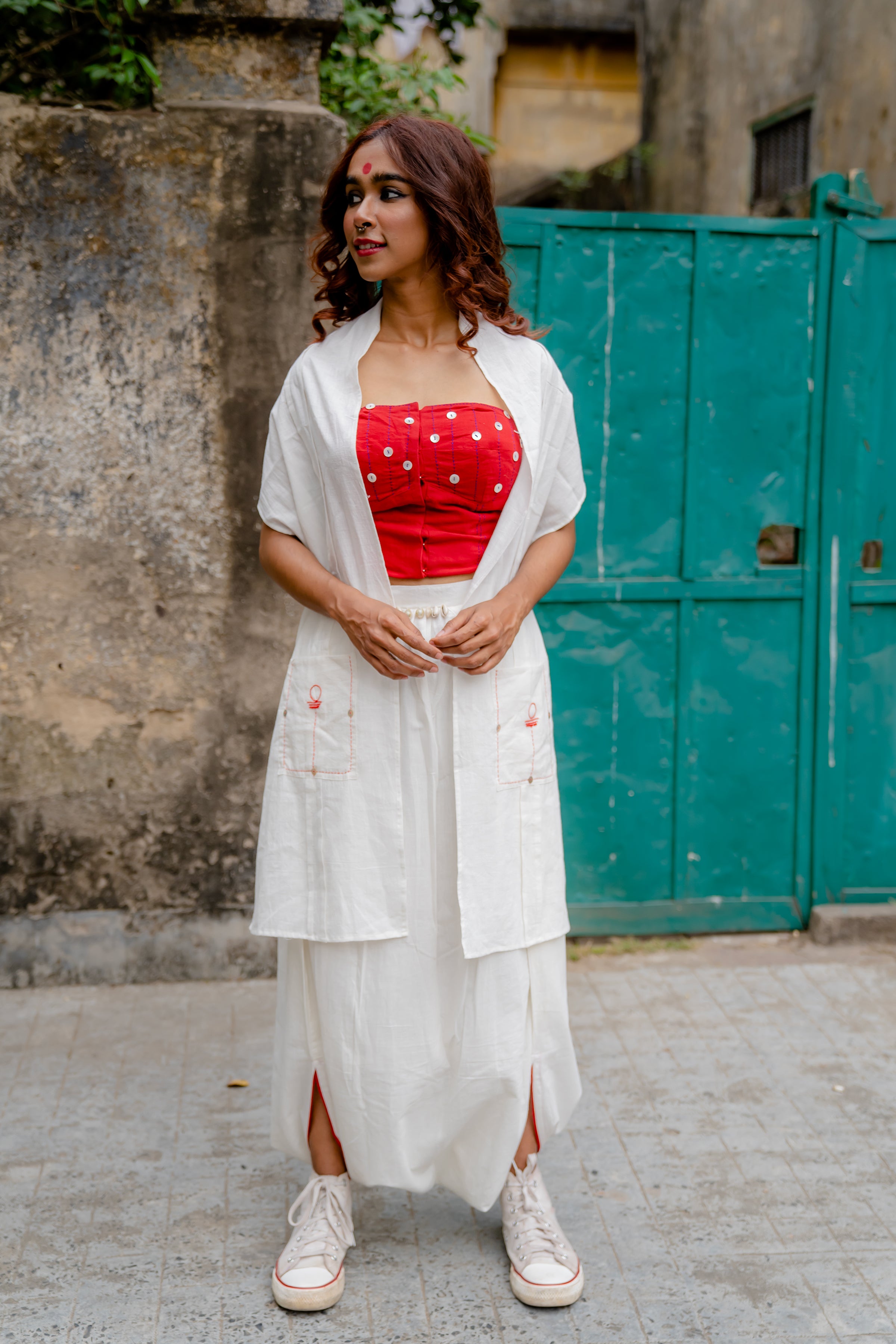 Shvet Stole - Best with Shvet White Corset & Dhoti