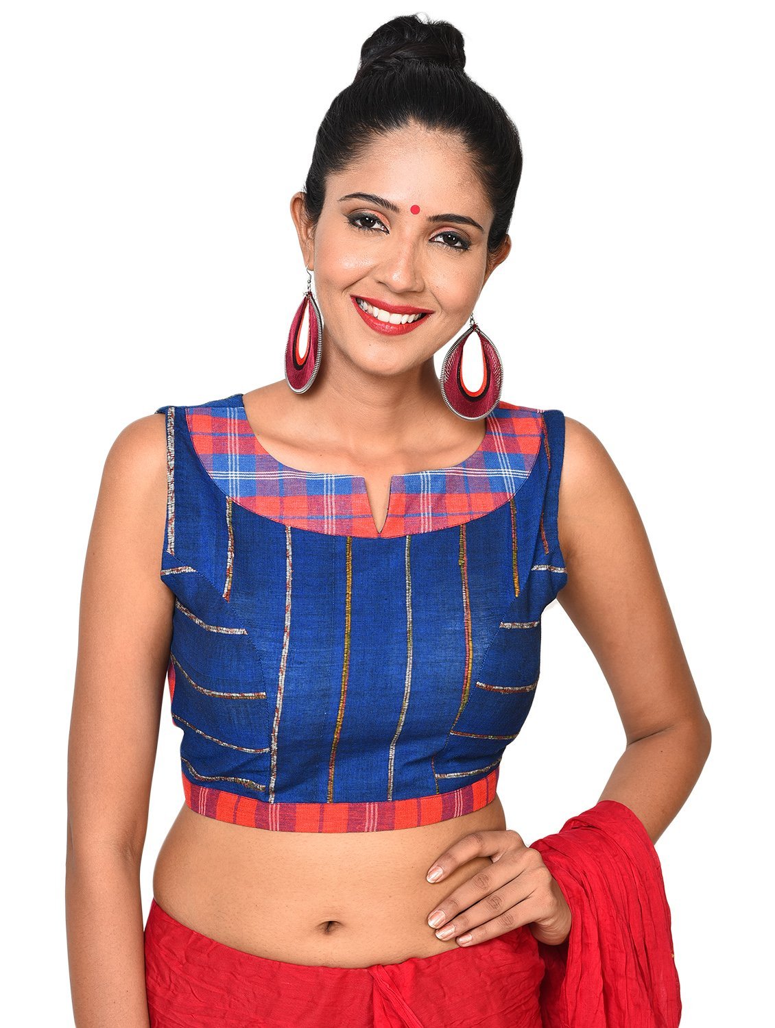 Royal Blue Khesh Blouse - Prathaa - weaving traditions