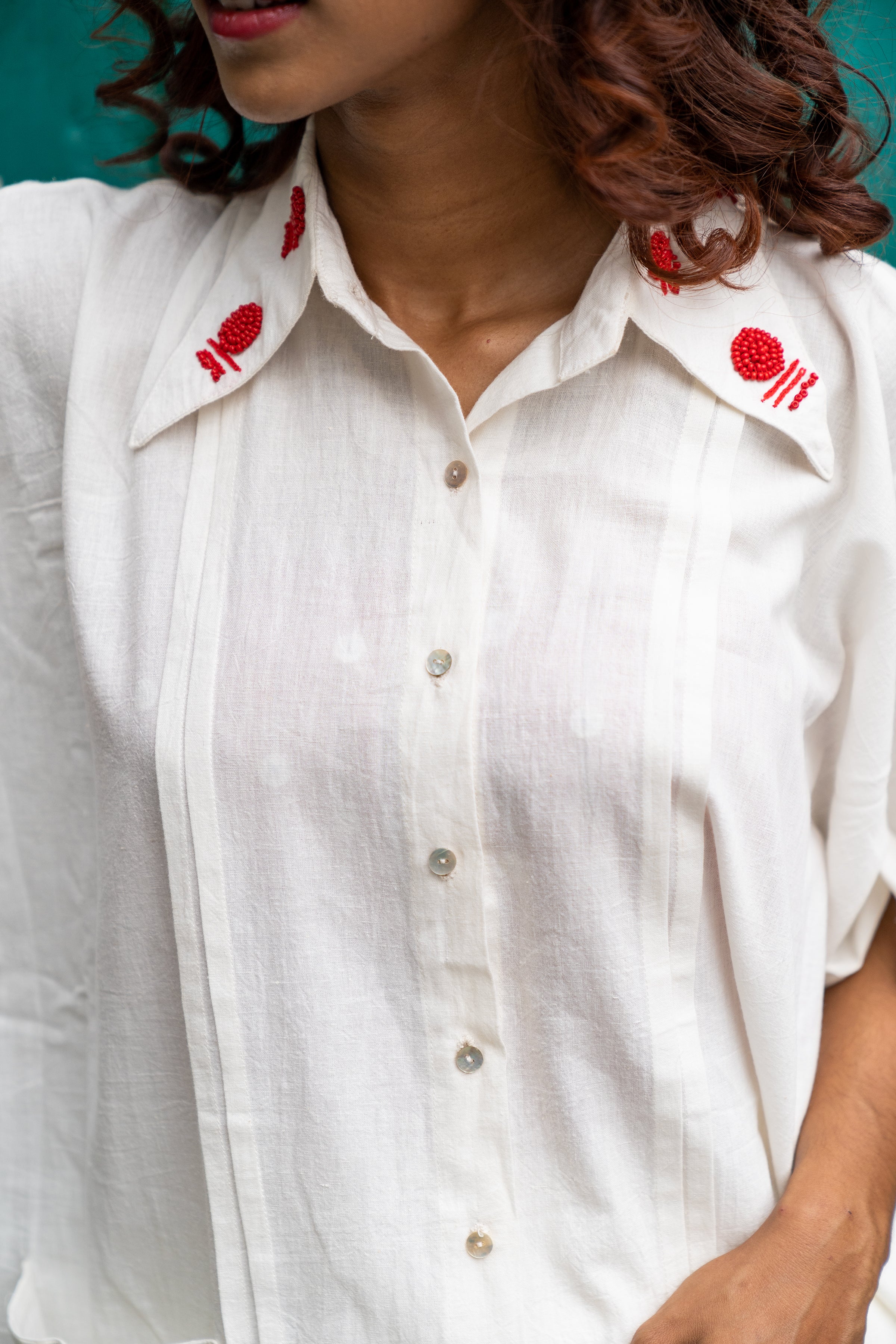 SHVET- KAFTAN JAMDANI Handloom White DHOTI SET