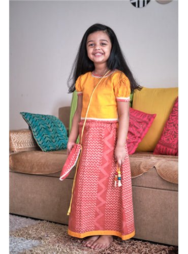 Kids Coral Batik Skirt - Prathaa - weaving traditions