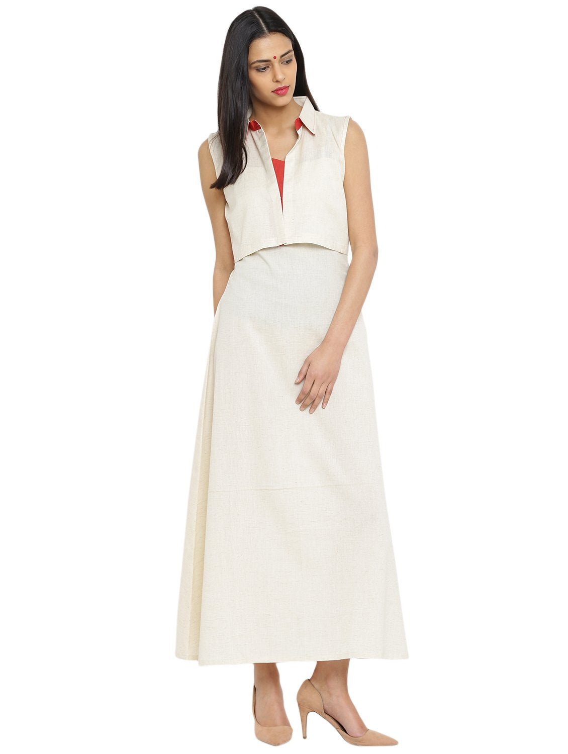 Handloom Crop jacket with Bindi Applique - Prathaa - weaving traditions