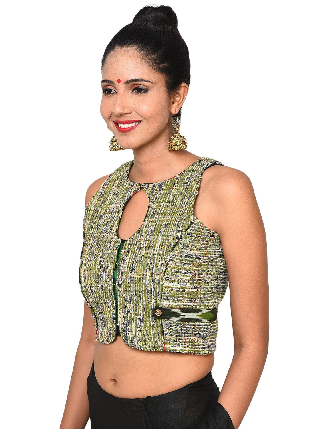 Blouse - Waistcoat style khesh blouse - Prathaa